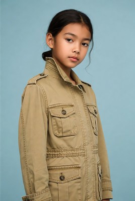 Asian girl in khaki jacket