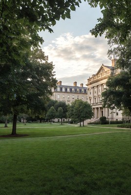Historic College Campus with Trees