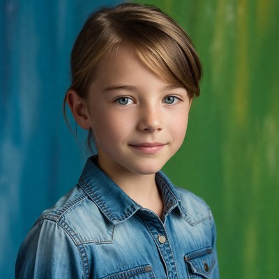 Girl with blue eyes smiling