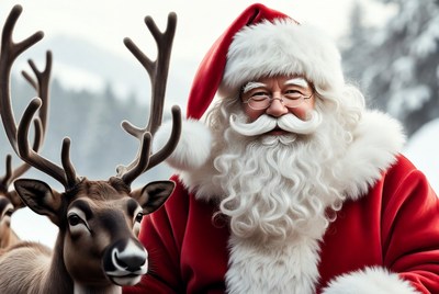 Santa Claus with reindeer