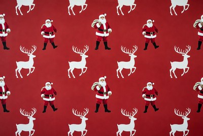 Red Santa Claus Reindeer Pattern