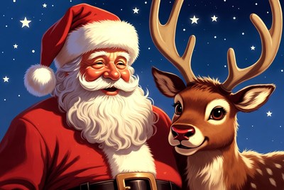Santa Claus with Reindeer