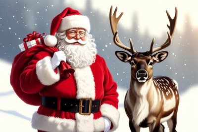 Santa Claus with Reindeer