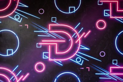 Neon Glowing Letter D Pattern