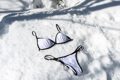 White bikini on snow