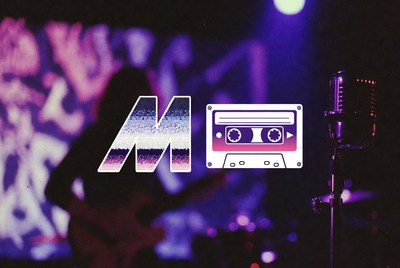 Neon Cassette Tape with Microphone