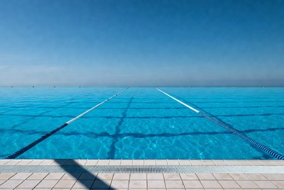 Empty Swimming Pool with Lane Lines