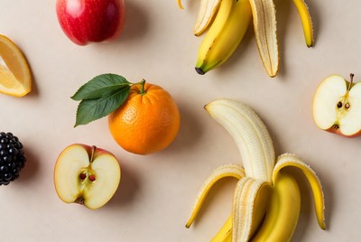 Fresh Fruits on White Background