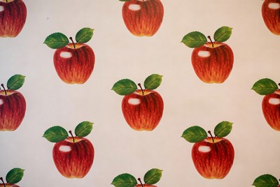 Red Apples Pattern on White Background