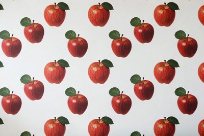 Red Apples Pattern on White Background