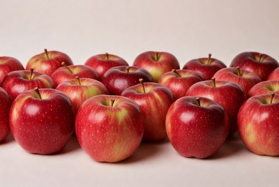 Fresh Red Apples on White Background