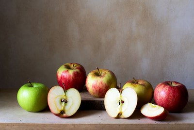 Assortment of Whole and Sliced Apples