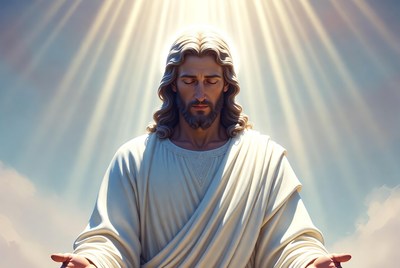 Jesus Christ with glowing halo