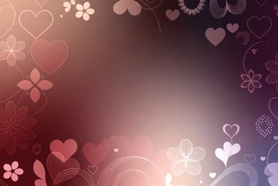 Pink Hearts and Flowers Background