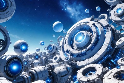 Futuristic Glowing Orbs in Space