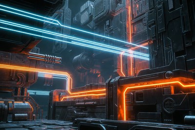 Futuristic Cyberpunk Neon Cityscape