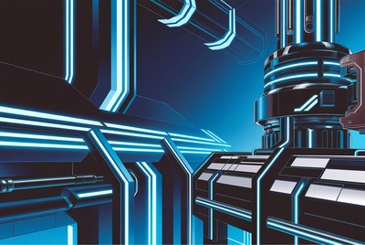 Futuristic Cyberpunk Neon Structure