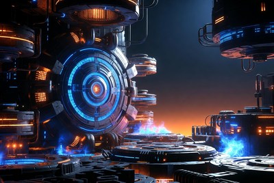 Futuristic Glowing Sci-Fi Machinery