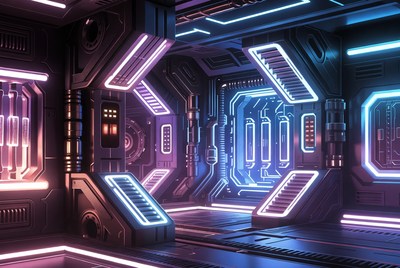 Futuristic Sci-Fi Spaceship Corridor