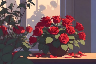 Red Roses Bouquet in Vase