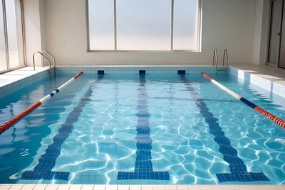 Empty indoor swimming pool