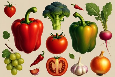 Colorful Vegetables Illustration