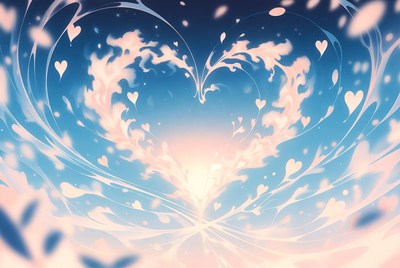 Glowing Pink Heart with Petals