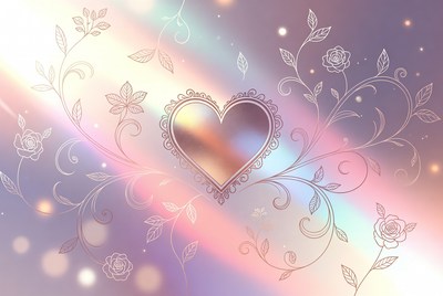 Ornate Heart with Roses and Vines