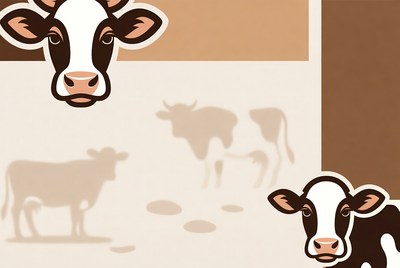 Cartoon Holstein Cows Illustration