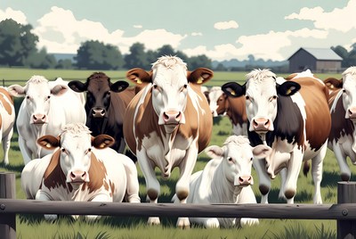 Herd of Cows in Pasture