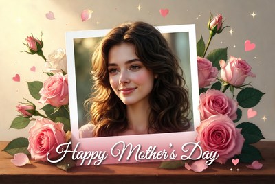 Happy Mother's Day Woman with Roses