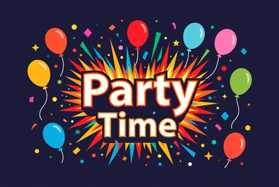 Party Time Balloons Illustration