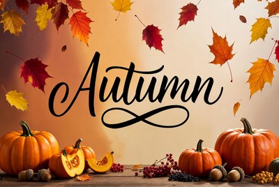 Autumn Pumpkins Falling Leaves