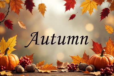 Autumn Leaves Pumpkins Acorns Grapes