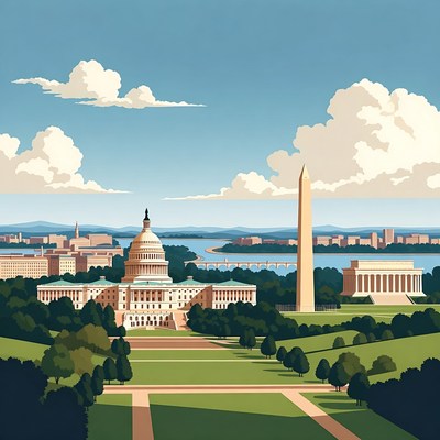 Washington DC Skyline Illustration