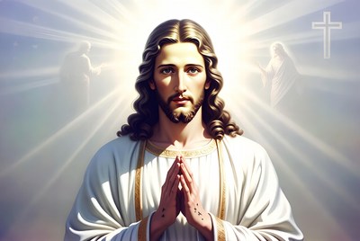 Jesus Praying with Mary and Joseph