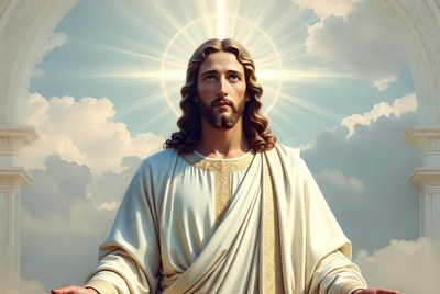 Jesus Christ with glowing halo
