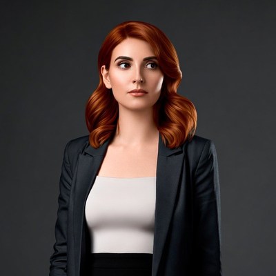 Redhead woman in blazer