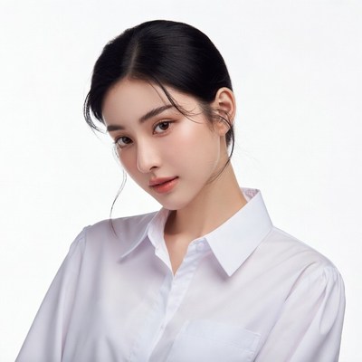 Asian woman in white shirt