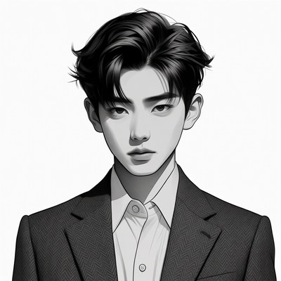 Asian man in suit portrait