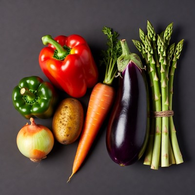 Fresh vegetables on dark background