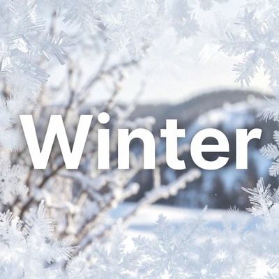 Winter Text with Frosty Frame