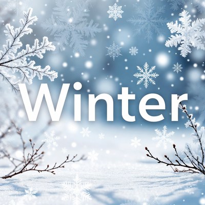 Winter Text with Snowflakes