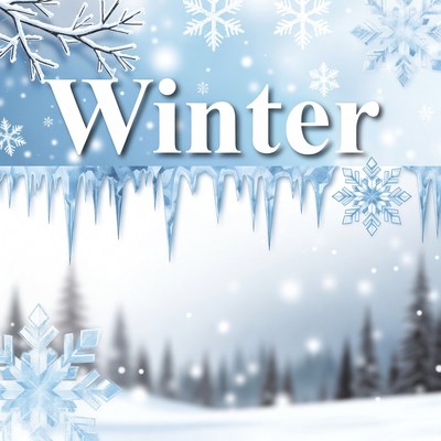 Winter Snowflakes Icicles Background