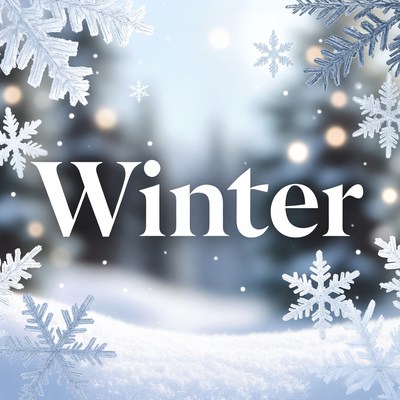 Winter Text with Snowflakes