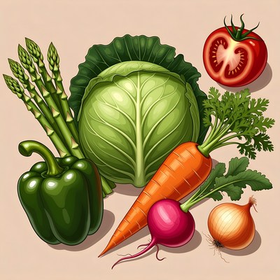 Fresh Vegetables Illustration