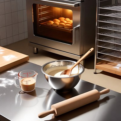 Baking Ingredients on Kitchen Counter