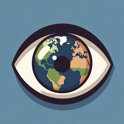 Earth Globe Eye Illustration