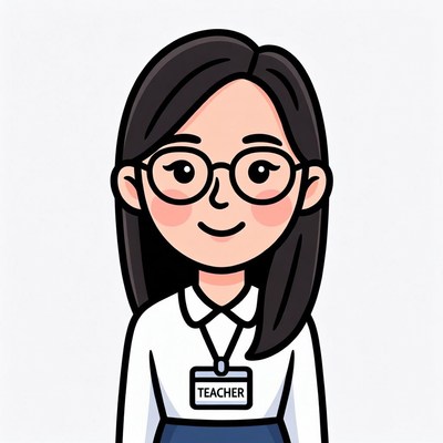 Asian teacher illustration smiling