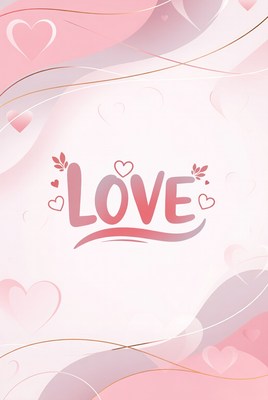 Love Text with Hearts Background